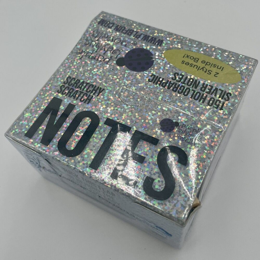 Holographic Scratch Off Art Mini Notes Purple Ladybug Set of 150 Kids Craft Kit